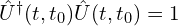 \hat{U}^{\dagger}(t, t_0)\hat{U}(t, t_0)=1