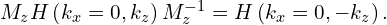 M_{z} H\left(k_x=0, k_z\right) M_{z}^{-1}=H\left(k_x=0, -k_z\right).