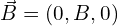 \vec{B}=(0, B, 0)