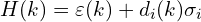 H(k)=  \varepsilon(k)+d_i(k) \sigma_i