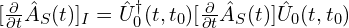 [\frac{\partial}{\partial t}\hat{A}_S(t)]_I=\hat{U}_0^{\dagger}(t, t_0)[\frac{\partial}{\partial t}\hat{A}_S(t)]\hat{U}_0(t, t_0)