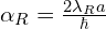 \alpha_R = \frac{2 \lambda_R a}{\hbar}
