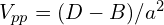 V_{pp}=(D-B)/a^2