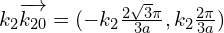 k_{2}\overrightarrow{k_{20}}=(-k_{2}\frac{2\sqrt{3}\pi}{3a}, k_{2}\frac{2\pi}{3a})