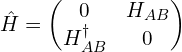 \hat{H}=\begin{pmatrix}0 & H_{AB}\\H_{AB}^{\dagger} & 0\\\end{pmatrix}