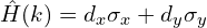 \hat{H}(k)=d_x \sigma_x+d_y \sigma_y