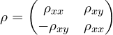 \rho=\begin{pmatrix}   \rho_{xx}  &  \rho _{xy}  \\  - \rho_{xy}  &  \rho_{xx}  \end{pmatrix}