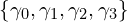 \{\gamma_0, \gamma_1, \gamma_2, \gamma_3\}