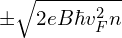 \pm\sqrt{2eB\hbar v_F^2 n}