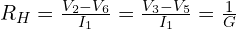 R_H=\frac{V_2-V_6}{I_1}= \frac{V_3-V_5}{I_1}= \frac{1}{G}