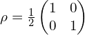 \rho=\frac{1}{2} \begin{pmatrix} 1 & 0 \\ 0 & 1 \end{pmatrix}