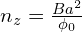 n_z=\frac{Ba^2}{\phi_0}