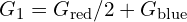 G_1=G_{\mathrm{red}}/2+G_{\mathrm{blue}}