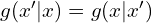 g(x'|x)=g(x|x')